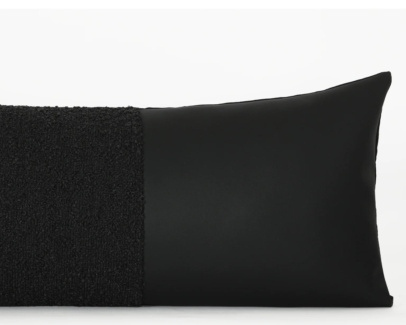 Indi, Boucle + Faux Leather, Long Lumbar - Image 4