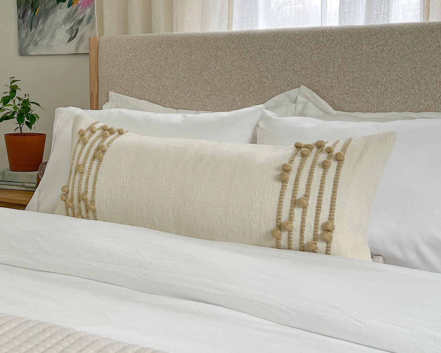 Faryll, Large Lumbar Wool Pillow - Image 7