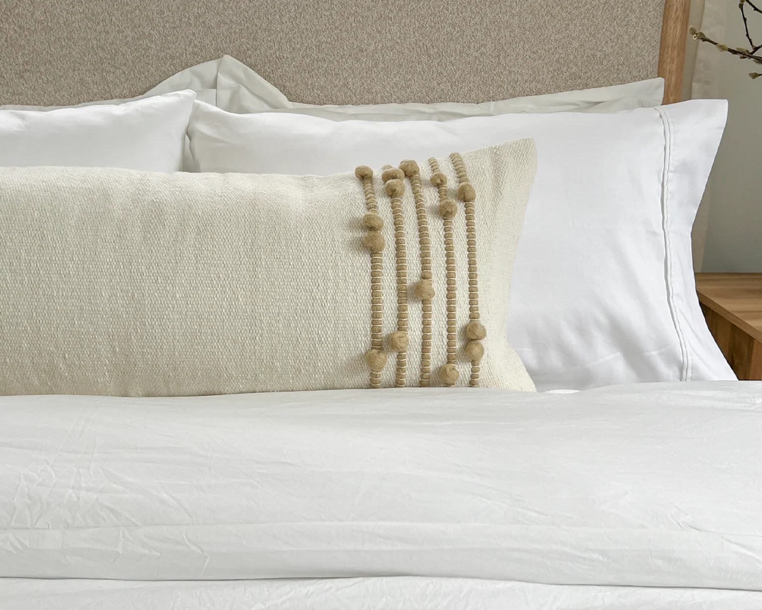 Faryll, Large Lumbar Wool Pillow - Image 8