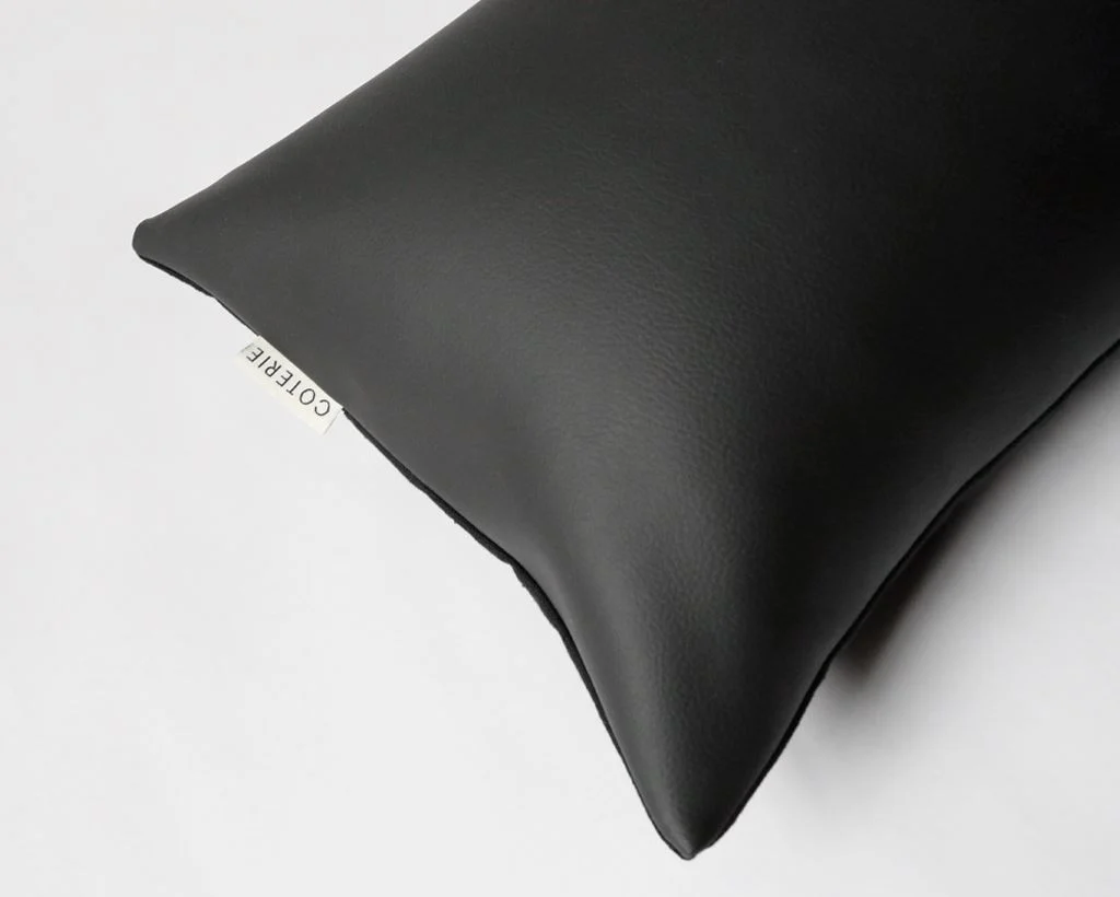 Indi, Linen + Faux Leather, Long Lumbar - Image 4